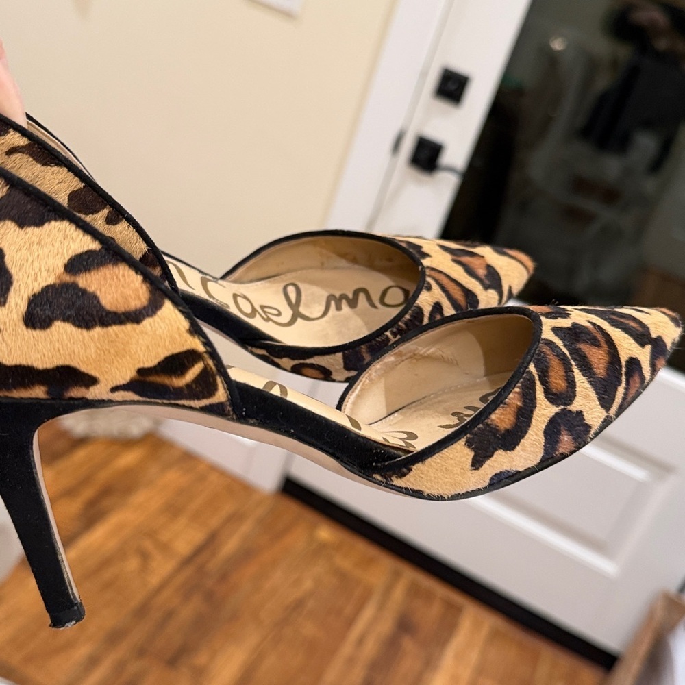 Sam Edelman Tesla Leopard Calf-hair D'Orsay pumps 7 - Picture 13 of 13